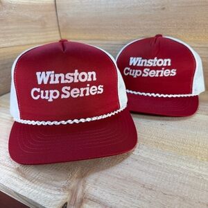 2 VTG NASCAR Winston Cup Series Hat Cap Snapback Mesh Trucker Rope Youngan